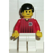 soc091 Soccer Player Red-White Team with shirt 18 